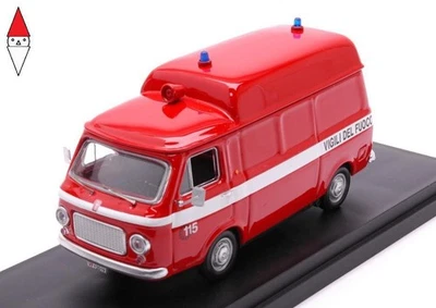1/43 RIO FIAT 238 TETTO ALTO AMBULANZA VIGILI DEL FUOCO 1970 RED - Immagine 1 di 3