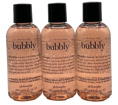 (3) Philosophy Shampoo Shower Gel Bubble Bath (BUBBLY) 6oz New and Sealed! - Image 1 of 2