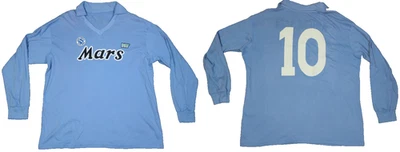 Camisa Napoli Mars Retro #10 Manga Larga XL Homenaje Maradona - Estilo Vintage Años 90 Foto 1 de 4
