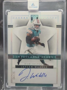 2023 Panini Impeccable Stars #11 On Card Auto Jaylen Waddle Miami Dolphins 04/25 - Picture 1 of 3