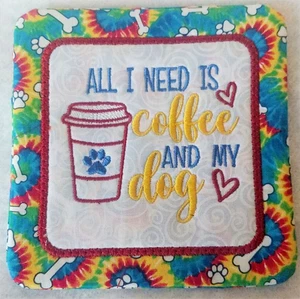 Hundetasse Teppich/Untersetzer - All I Need is Coffee and My Dog - Bild 1 von 2