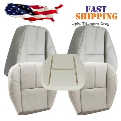 Funda de asiento delantera de cuero y cojín de espuma gris claro para Chevy Suburban 1500 07-14 Foto 1 de 4