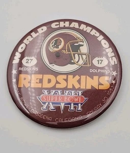 Vintage 1983 Washington Redskins Superbowl Champion XVII Pin Miami Dolphins - Picture 1 of 3