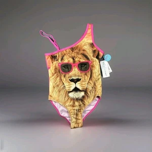 NWT- Jantzen Candy Girl 1 pc Swim Suit Size Small/XS Lion wearing sunglasses New - Picture 1 of 7