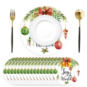 50 Pack Christmas Paper Placemats Disposable 13.4 Inch Christmas Ball Place M... - Bild 1 von 7