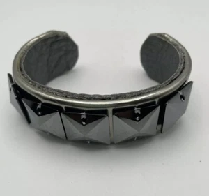 TED ROSSI "Femme Fatale" Leder und Kristall Armreif Armband. C32 - Bild 1 von 3