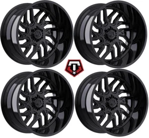 TIS 544GB GLOSS BLACK WHEELS 22X10 8X165.1 8X6.5 -19mm DEEP LIP 544B-2208119S 22 - Picture 1 of 6