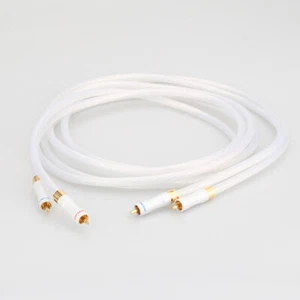 1 paire de câbles Hifi-RCA argentés câble analogique 5n câble de connexion audio OCC - Photo 1/8