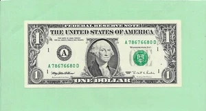 1995 ..UNCIRC $ 1 WEB FED PRESSE A 7867 6680 D .. VORDERE PLATTE-6, RÜCKSEITE-8 - Bild 1 von 1