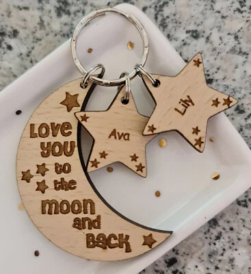 PERSONALISED CHRISTMAS GIFT GIFTS FOR HIM HER DADDY DAD MUMMY MOON KEYRING