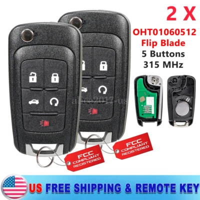 2 para Chevy Equinox 2011 2012 2013 2014 2015 2016 mando a distancia llavero 5 botones Foto 1 de 4