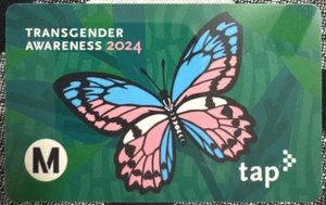 Metro TAP Card Transgender Awareness 2024 Bus Train Rail Subway Transit Card - Picture 1 of 1