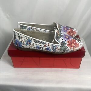Aerosoles Womens Shoes 9 Floral You Betcha Leather Perforated Slip On Flats