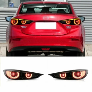 Customized SMOKE LED Tail Lights w/ Sequential Turn Sig. for 14-18 Mazda 3 Sedan - Picture 1 of 8