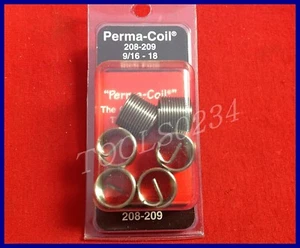 9/16-18 NF Thread Repair Inserts Perma Coil 208-209 Fits Heli Pack of 6 USA - Picture 1 of 5
