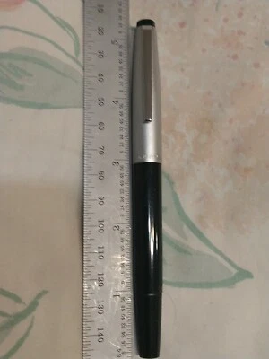 LAMY 69 GREEN PLASTIC BARREL, METAL CAP FOUNTAIN PEN STAINLESS STEEL M NIB  - Image 1 of 4