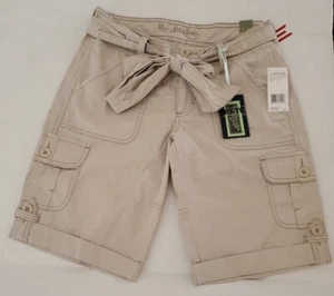 *New* U.S. Polo Association WOMEN'S Beige Tan Bermuda Cargo Shorts W/Belt Sz 7/8 - Picture 1 of 11