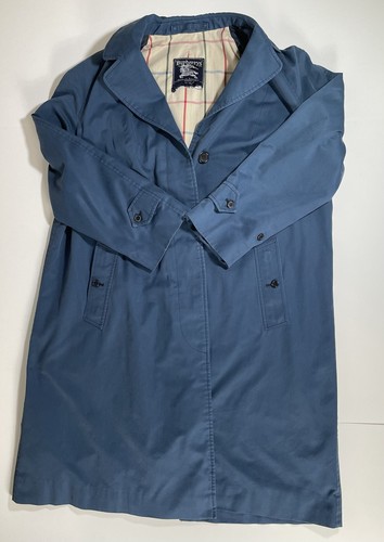 Trench coat Burberry vintage uomo blu fodera a quadri made in England taglia L XL