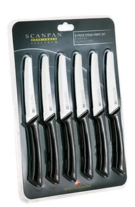 Scanpan Steak Knife Knives set of 6pc pieces Spectrum Serrated Wavy Edge - Picture 1 of 1