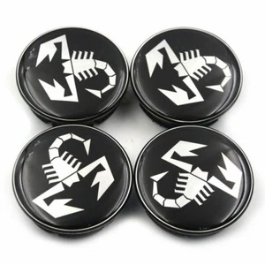 Schwarz 4x 50mm Fiat Abarth Nabendeckel Felgendeckel Nabenkappe Nabendeckung  - Bild 1 von 5