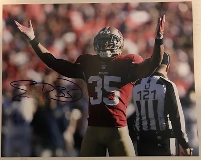 FOTO 8x10 firmada por Eric Reid capitán del equipo ~ certificado de autenticidad y foto de prueba Foto 1 de 2
