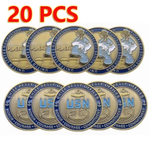 20PCS USA Navy Proud USN Popeye Chief Petty Officer Challenge Coin Collectible - Picture 1 of 7
