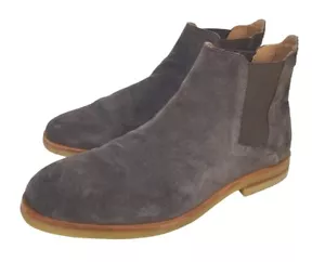 H BY HUDSON London gray SUEDE CHELSEA Tamper ANKLE BOOTS SIZE 11 - Imagen 1 de 18