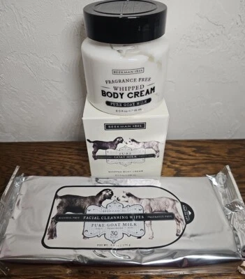 Beekman 1802 Crema corporal batida con leche de cabra pura y toallitas sin preguntas nueva sellada Foto 1 de 4
