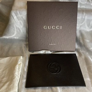 GUCCI SOHO SCHWARZE CLUTCH MIT UMSCHLAG NEU IM KARTON! - Bild 1 von 8