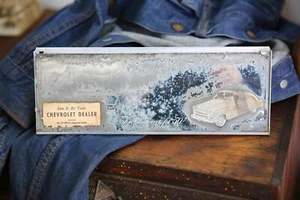Vintage Chevy Visor Mirror Vanity Mirror Accessory Clip On GM 1950 Car Dealer - Picture 1 of 7