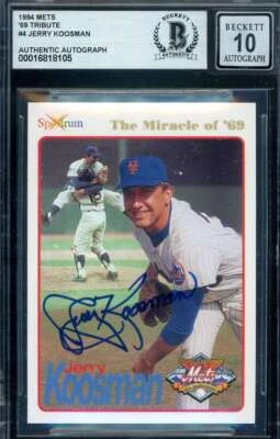 Jerry Koosman Gem Mint 10 Beckett BAS Signed 1994 Spectrum 1969 Mets Autograph - Image 1 of 2