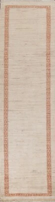 Eingefasst Modern Gabbeh Kashkoli Orientalisch Teppich Läufer Creme Handgeknüpft - Bild 1 von 4