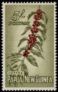 Papua New Guinea 1958 5/- Coffee, Mint Very Lightly Hinged SG 24 - Picture 1 of 1