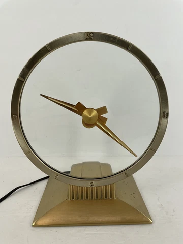 Restored Vintage Jefferson Golden Hour Electric  Mystery Clock  works Cover