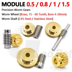 Mod 0.5 0.8 1 1.5 Worm Gear Wheel Brass 15/20/25/30/35/40/50/60 Tooth Precision - Picture 1 of 58