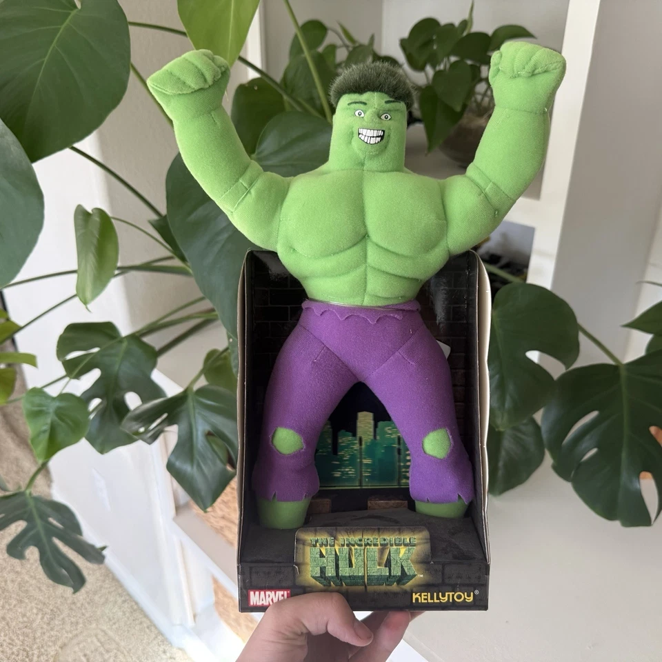 "Juguete de peluche Marvel's The Incredible Hulk 2003 de 14"" de Kellytoy nuevo empaquetado" Foto 1 de 4