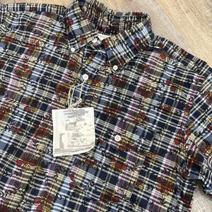 Engineered Garments Short Sleeve Shirt Retro Size Small Floral Plaid - Picture 1 of 19
