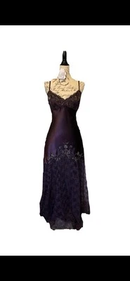 XSCAPE от Joanne Chen сливы фиолетовый длинное вечернее платье атласный бисер кружева драгоценностями  - Изображение 1 из 2