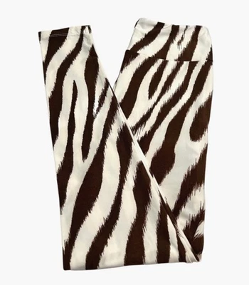 Леггинсы LuLaRoe OS один размер КОРИЧНЕВЫЕ Tiger ZEBRA в полоску дикие СЕКСУАЛЬНЫЕ животные мягкая вязка - Изображение 1 из 4