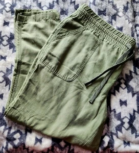 Maurices Elastic Waist Pull On Pants Womens 20W Green Pre-Owned - Picture 1 of 10
