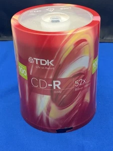 TDK 700MB 52x CD-R Media - Confezione da 100 SIGILLATI NUOVI in PLASTICA - Foto 1 di 13