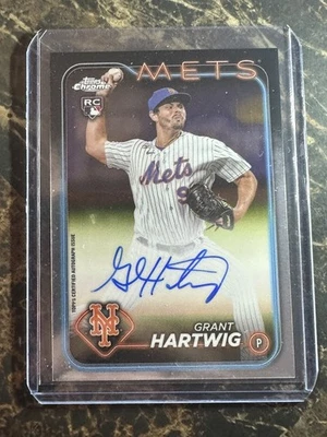 2024 Topps Chrome Grant Hartwig Rookie Auto RC Rookie #RA-GH Mets - Image 1 of 2