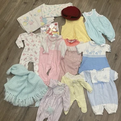 Lote de paquete de ropa vintage para bebé niño niña recién nacido a 24 meses/2T bastante bueno Foto 1 de 4