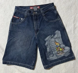 Flamehead Jean Shorts Youth Size 14 Husky Jorts 28” Skater Carpenter Retro - Picture 1 of 14