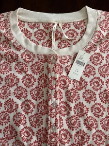 Anthropologie Size Large Petite Pajama Top Only Floral Print Soft Waffle Thermal - Picture 1 of 6
