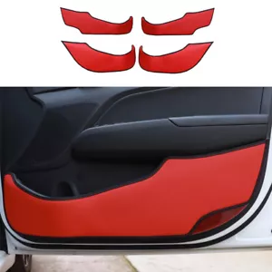 Fit For Hyundai Elantra 2017-2020 Leather Red Interior Door Anti-Kick Panel Trim - Picture 1 of 10