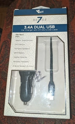 Verizon OEM Micro USB Car Charger with Dual Output & LED Light - 3.4 AMPS - Image 1 of 2