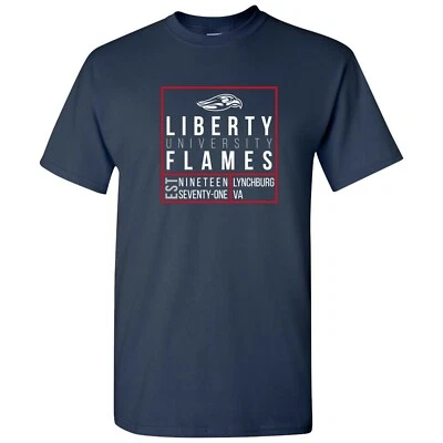 Liberty Flames Box Label Short Sleeve T-Shirt - Navy - Image 1 of 4