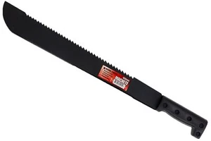 Workfoce 460mm Machete sharpened Edge Contoured Poly Grip Handle Sawtooth Black - Picture 1 of 5
