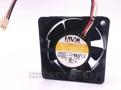 AVC C6025B12L 6025 DC12V 0.12A 6CM 3-Wire Silent Cooling Fan - Image 1 of 4